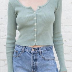 brandy melville zelly long sleeve top sage green